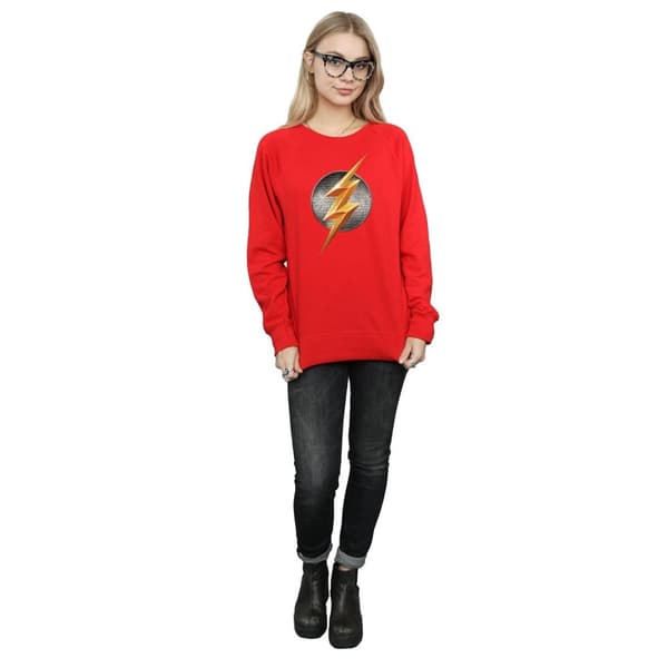 DC Comics Womens/Ladies Justice League Movie Flash Emblem Sweatshirt