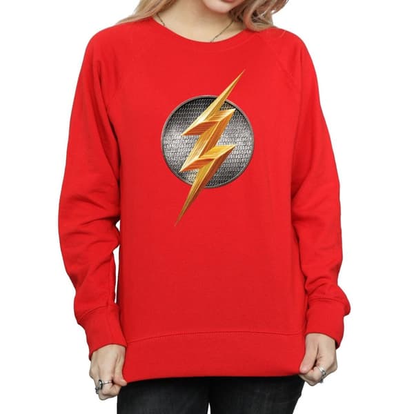 DC Comics Womens/Ladies Justice League Movie Flash Emblem Sweatshirt