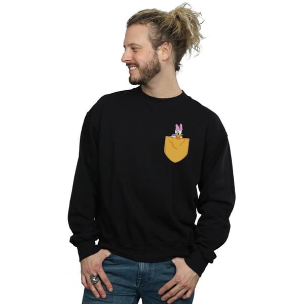 Disney Mens Daisy Duck Faux Pocket Sweatshirt