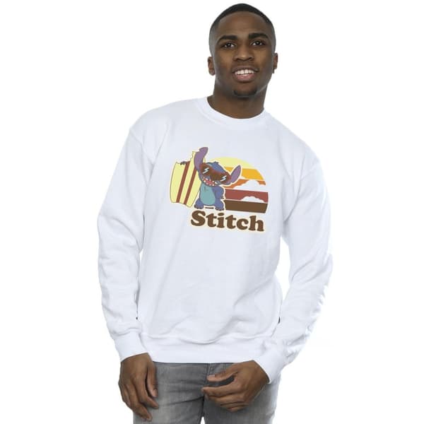 Disney Mens Lilo And Stitch Bitten Surfboard Sweatshirt