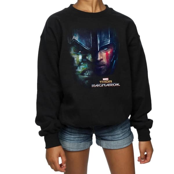 Marvel Thor Ragnarok Hulk Sweatshirt med delat ansikte för flickor
