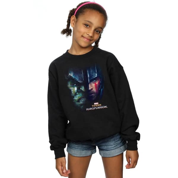 Marvel Thor Ragnarok Hulk Sweatshirt med delat ansikte för flickor