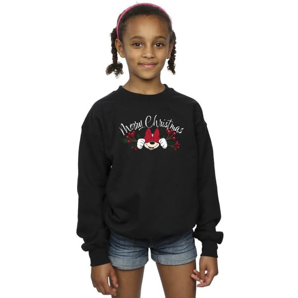 Disney Girls Minnie Mouse Christmas Holly Sweatshirt
