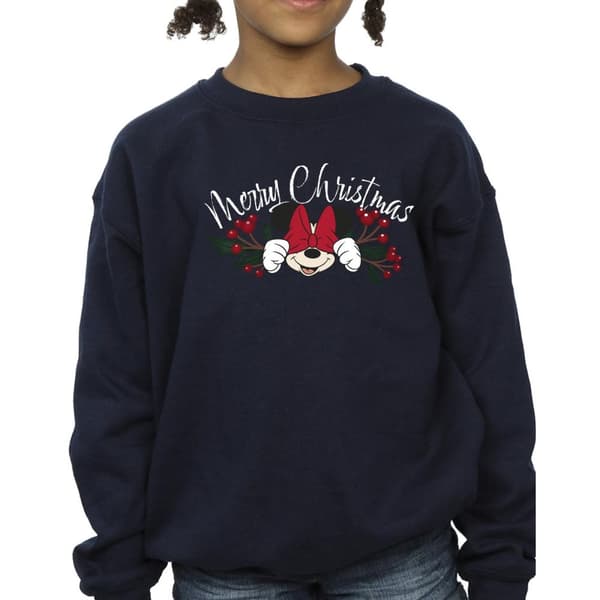 Disney Girls Minnie Mouse Christmas Holly Sweatshirt