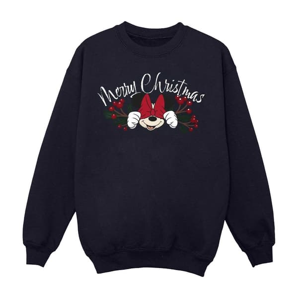 Disney Girls Minnie Mouse Christmas Holly Sweatshirt