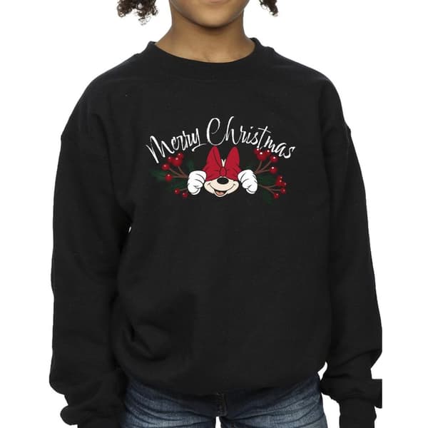 Disney Girls Minnie Mouse Christmas Holly Sweatshirt