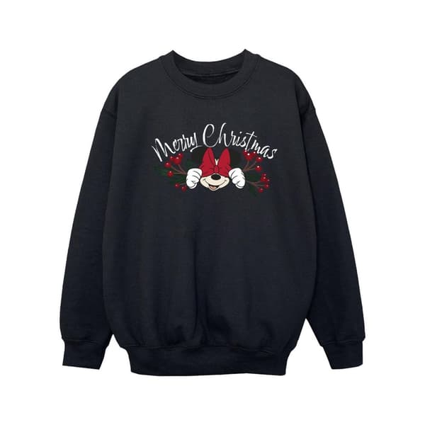 Disney Girls Minnie Mouse Christmas Holly Sweatshirt