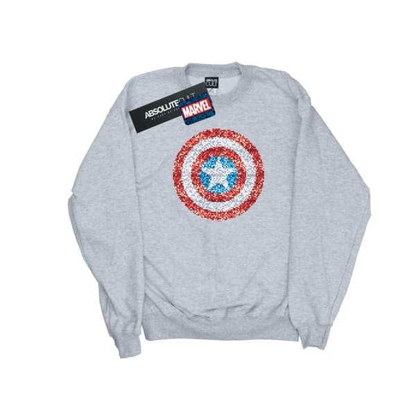 Marvel Mens Captain America Pixelated Shield Sweatshirt