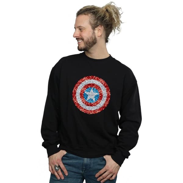 Marvel Sweatshirt med pixelerad sköld från Captain America