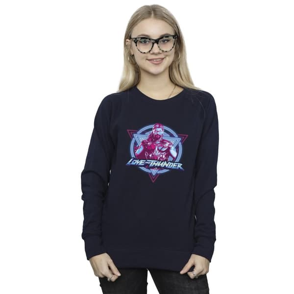 Marvel Womens/Ladies Thor Love And Thunder Neon Badge Sweatshirt