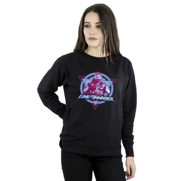 Marvel Womens/Ladies Thor Love And Thunder Neon Badge Sweatshirt