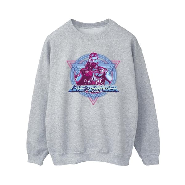 Marvel Dam/Tjej Thor Love And Thunder Neon Badge Sweatshirt