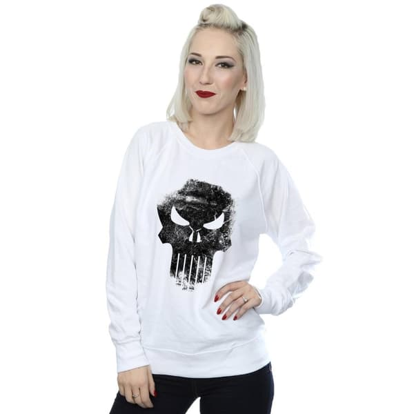 Marvel Dam/Tjej - The Punisher - Sweatshirt med dödskalle i tryck