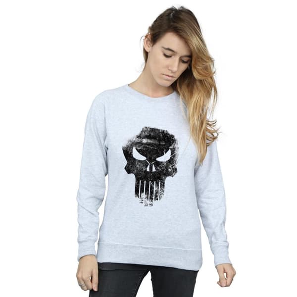 Marvel Dam/Tjej - The Punisher - Sweatshirt med dödskalle i tryck