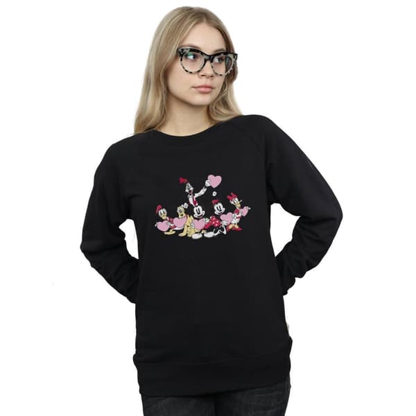 Disney Womens/Ladies Mickey Mouse Love Friends Sweatshirt