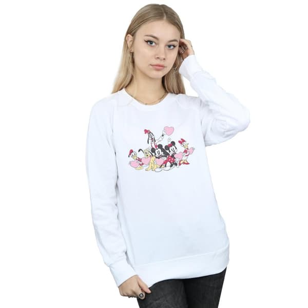 Disney Womens/Ladies Mickey Mouse Love Friends Sweatshirt