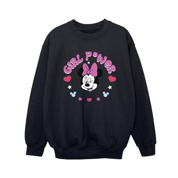 Disney Boys Minnie Mouse Girl Power Sweatshirt Black 12-13 Years