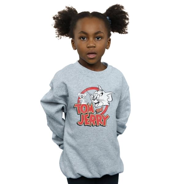 Tom And Jerry Sweatshirt med distressed logotyp för flickor