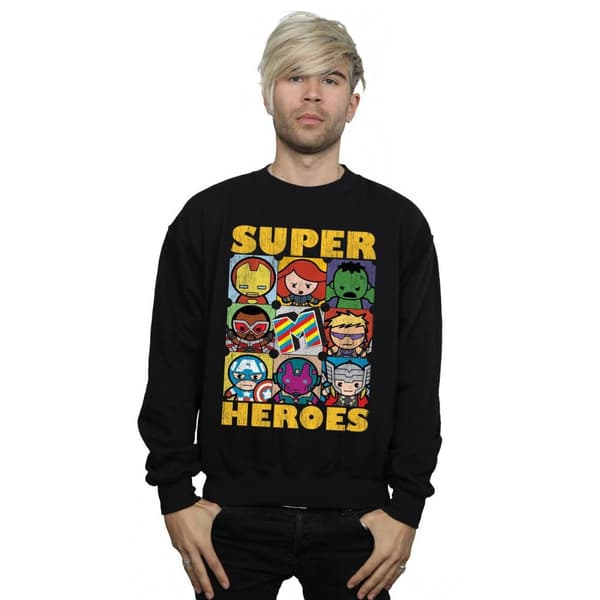 Marvel Mens Kawaii Super Heroes Sweatshirt