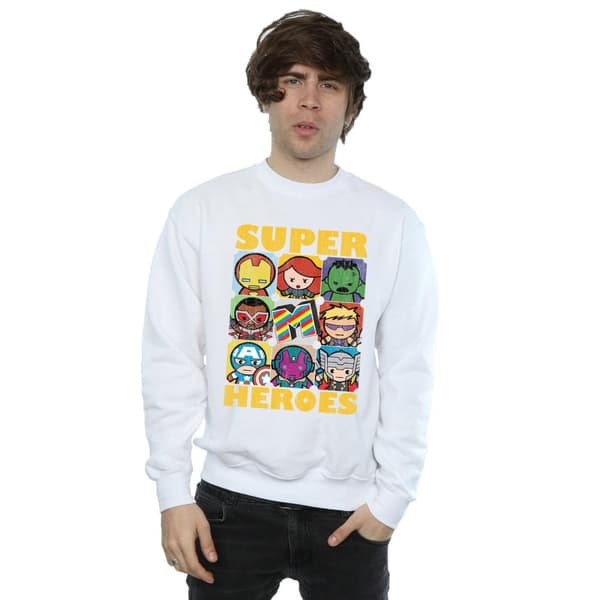 Marvel Mens Kawaii Super Heroes Sweatshirt