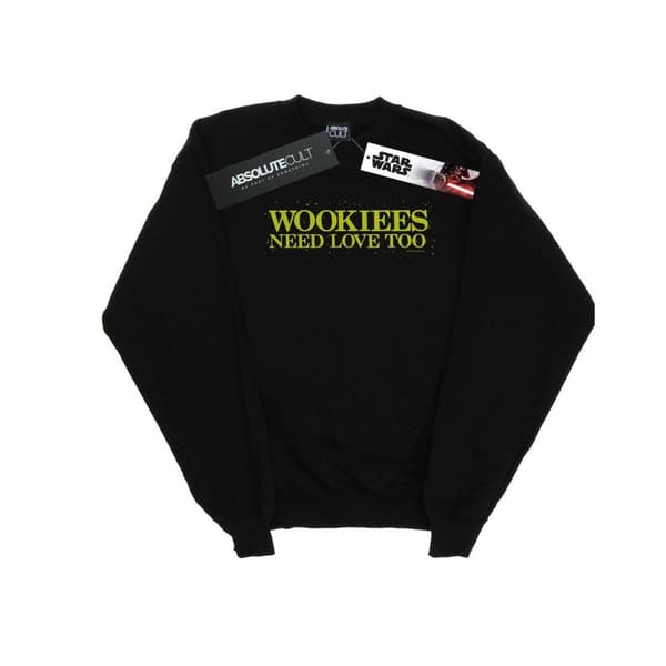 Star Wars Mens Wookiees Need Love Too Sweatshirt Black L