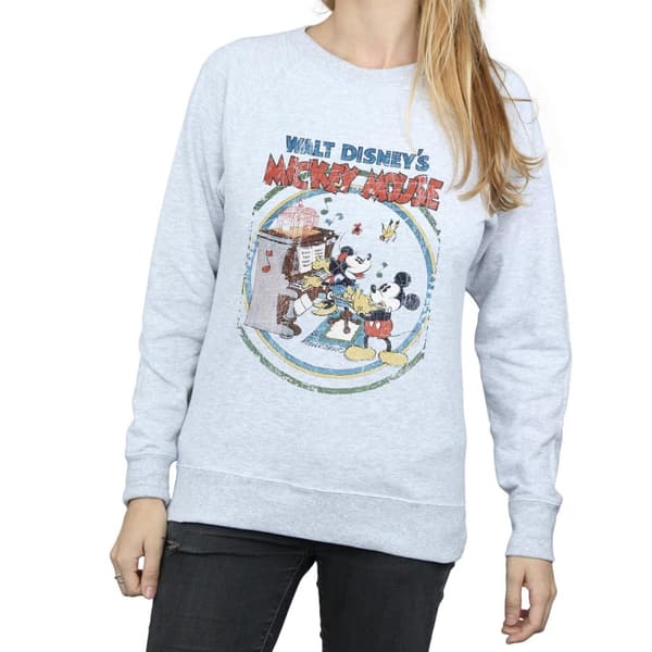 Disney Womens/Ladies Mickey Mouse Piano Sweatshirt