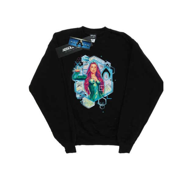 DC Comics Mens Aquaman Mera Geometric Sweatshirt Black 3XL