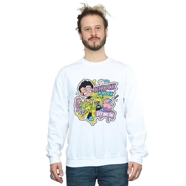 DC Comics Mens Teen Titans Go Knock Knock Sweatshirt