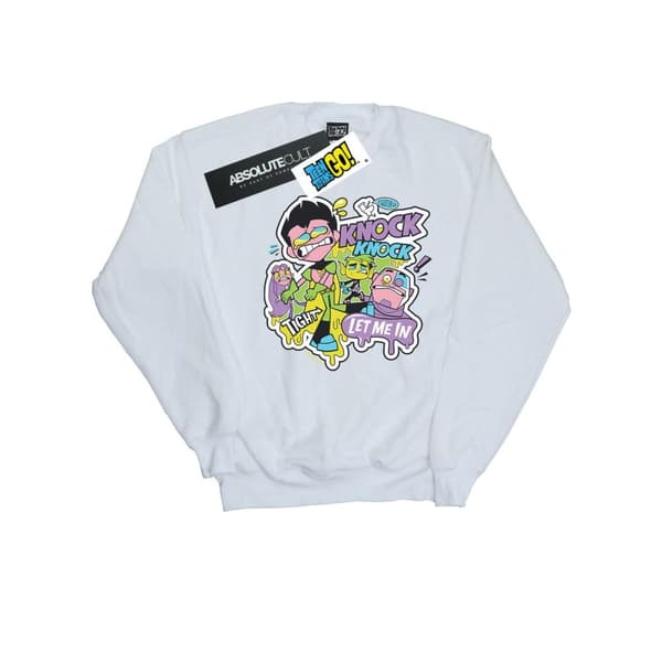 DC Comics Mens Teen Titans Go Knock Knock Sweatshirt