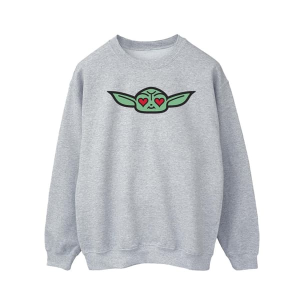 Star Wars Mens The Mandalorian Grogu Heart Eyes Sweatshirt