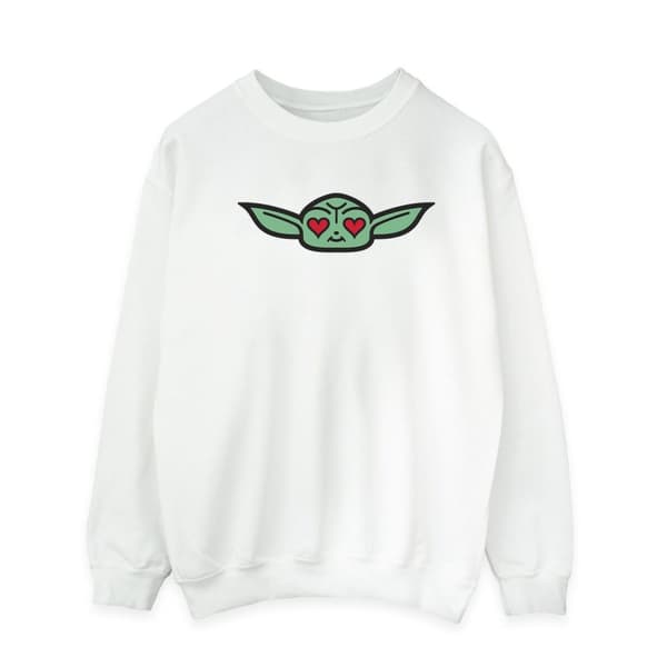 Star Wars Mens The Mandalorian Grogu Heart Eyes Sweatshirt
