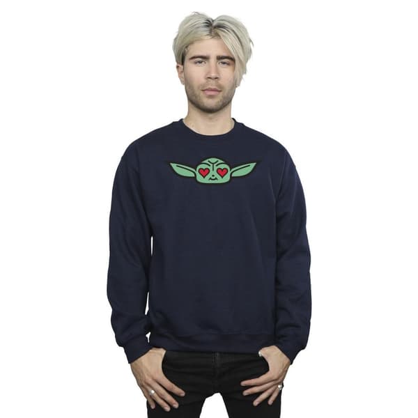 Star Wars Mens The Mandalorian Grogu Heart Eyes Sweatshirt