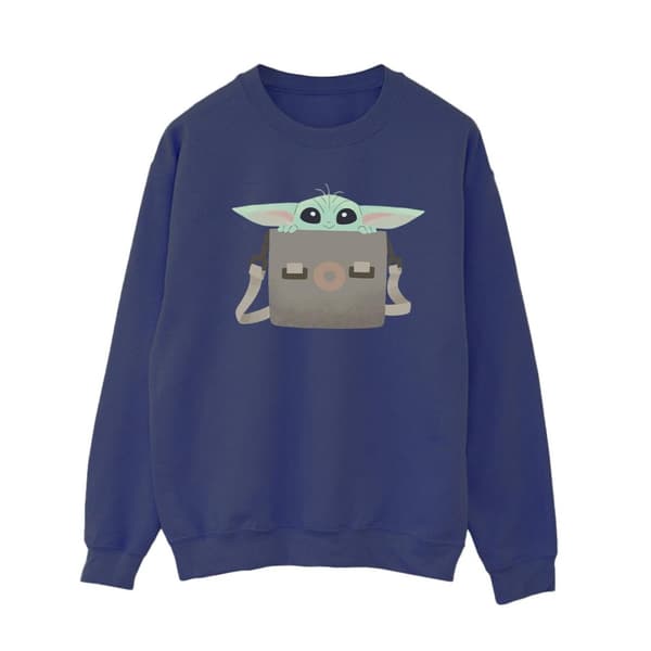Star Wars Dam/Tjej The Mandalorian Grogu Luggage Sweatshirt Navy Blue XL