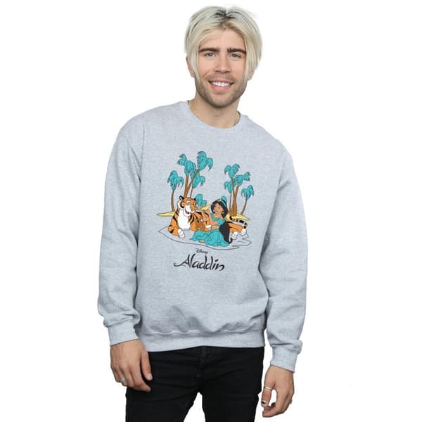 Disney Mens Aladdin Jasmine Abu Rajah Beach Sweatshirt