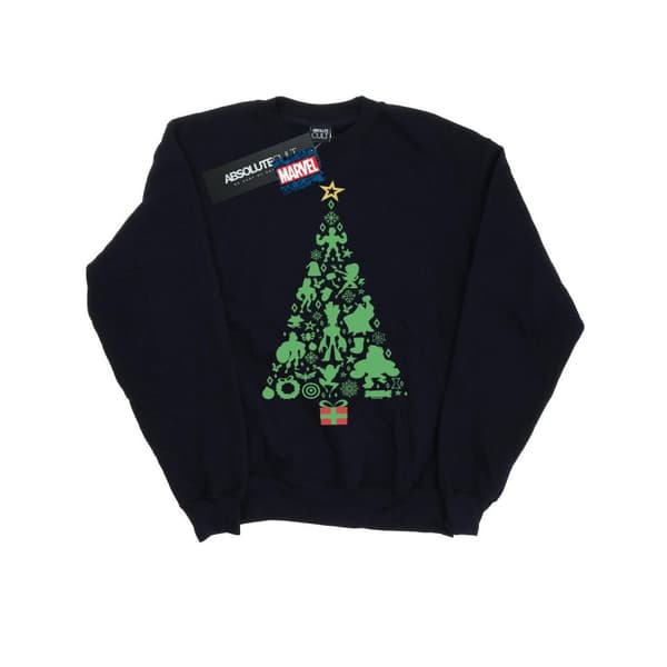 Marvel Mens Avengers Christmas Tree Sweatshirt
