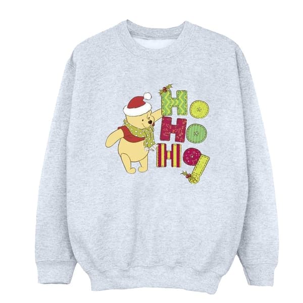 Disney Dam/Tjej Winnie The Pooh Ho Ho Ho Halsduk Sweatshirt Sports Grey S