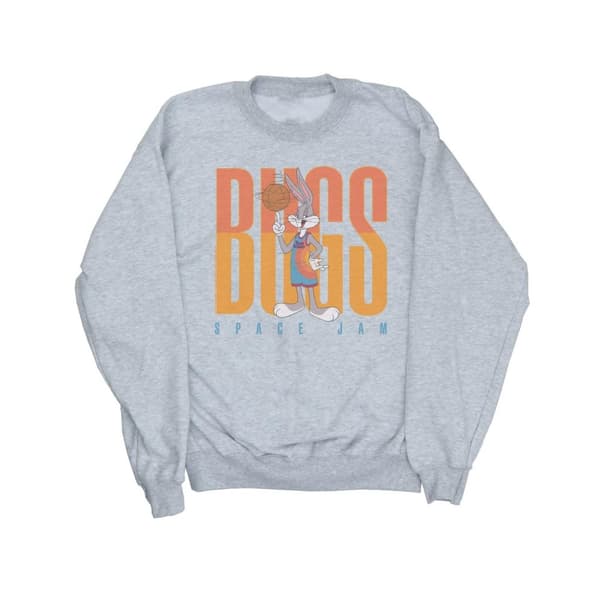 Space Jam: A New Legacy Mens Bugs Bunny Basketball Spin Sweatshirt Sports Grey 5XL