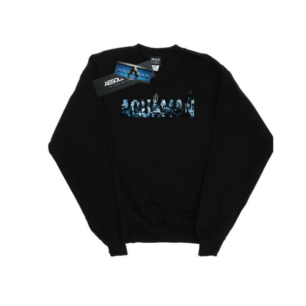 DC Comics Mens Aquaman Text Logo Sweatshirt
