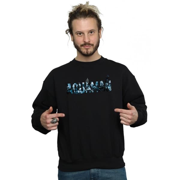 DC Comics Mens Aquaman Text Logo Sweatshirt