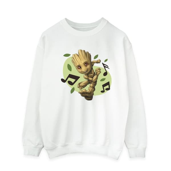 Marvel Guardians Of The Galaxy Groot Musiknoter Sweatshirt för herrar White XL