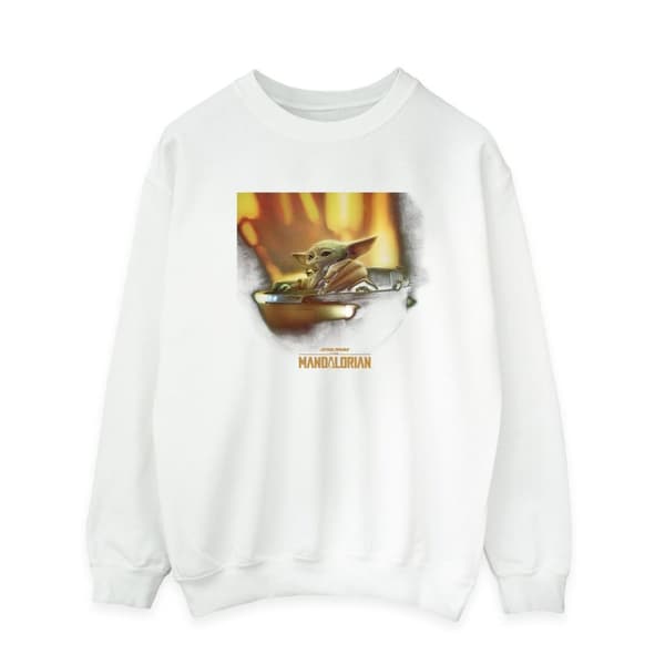 Star Wars Mens The Mandalorian Grogu målad tröja