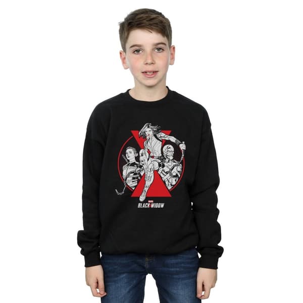 Marvel Boys Black Widow Movie Character Badge Sweatshirt