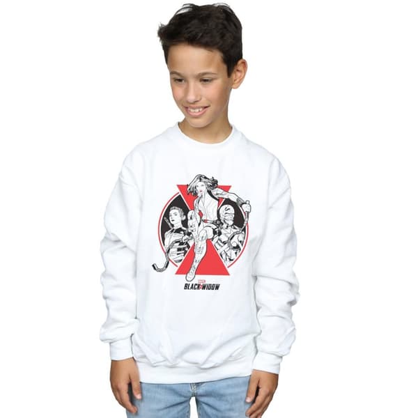 Marvel Boys Black Widow Movie Character Badge Sweatshirt
