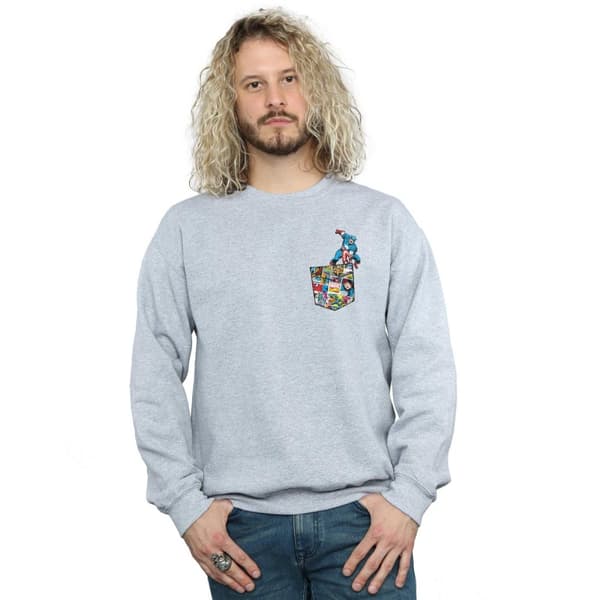 Marvel Sweatshirt med fuskficka med Captain America för herrar