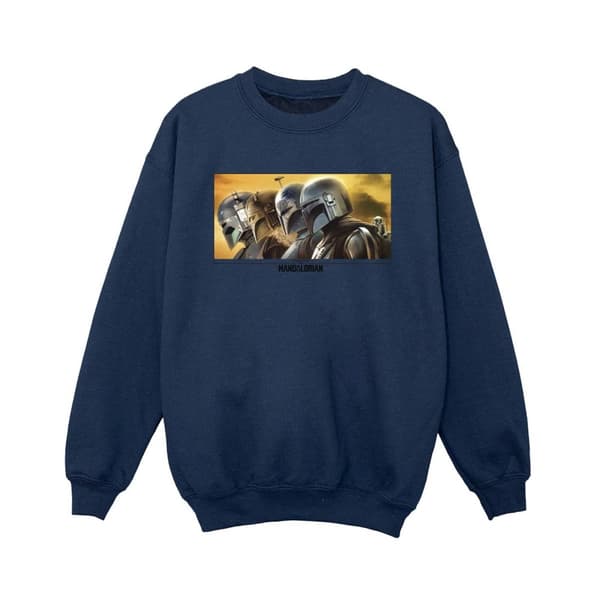 Star Wars Sweatshirt med målad grupp från The Mandalorian för pojkar Navy Blue 7-8 Years