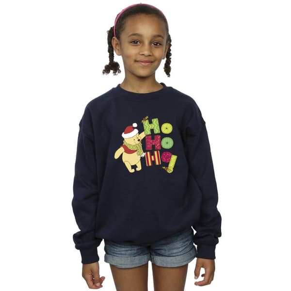 Disney Girls Winnie The Pooh Ho Ho Ho Scarf Sweatshirt