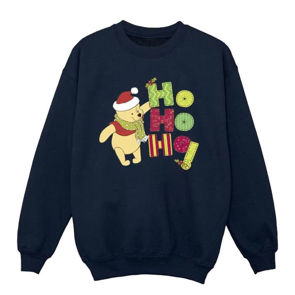 Disney Girls Winnie The Pooh Ho Ho Ho Scarf Sweatshirt