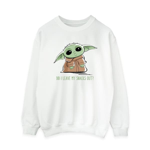 Star Wars Womens/Ladies The Mandalorian Grogu Snacks Meme Sweatshirt