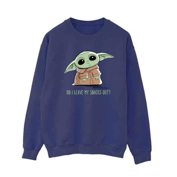 Star Wars Womens/Ladies The Mandalorian Grogu Snacks Meme Sweatshirt