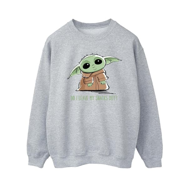 Star Wars Womens/Ladies The Mandalorian Grogu Snacks Meme Sweatshirt